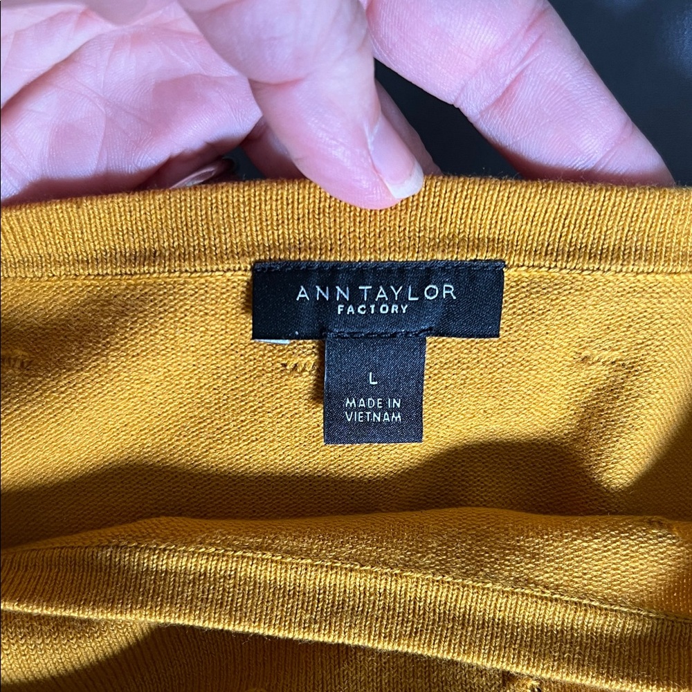 Ann Taylor Golden Yellow Crew Neck Sweater - Picture 2 of 5